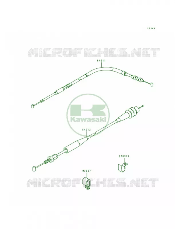 Cable Kawasaki MOTOS 250 1993 KX250  KX250-J2