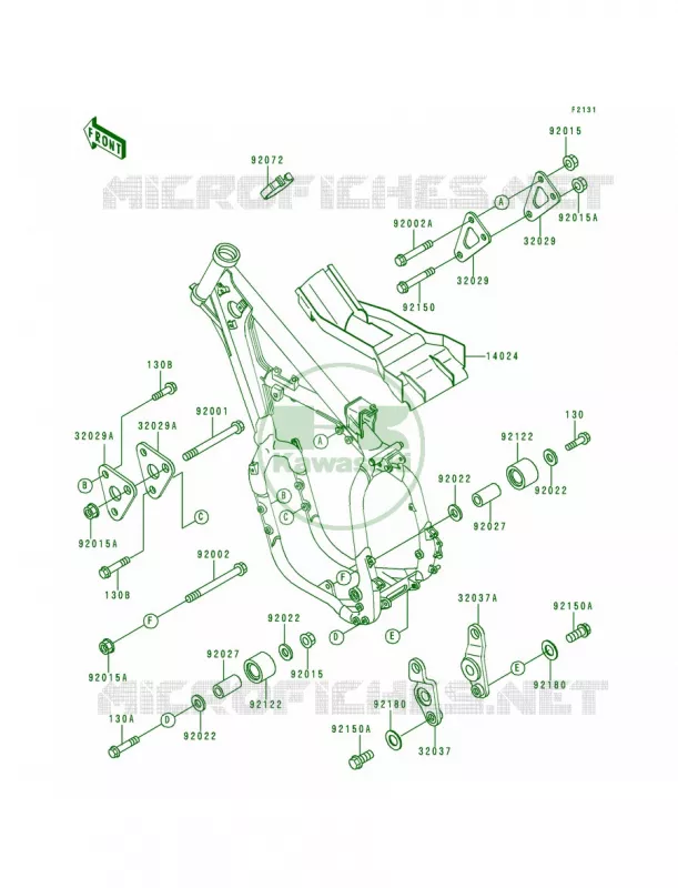 Frame Fittings Kawasaki MOTOS 500 1993 KX500  KX500-E5