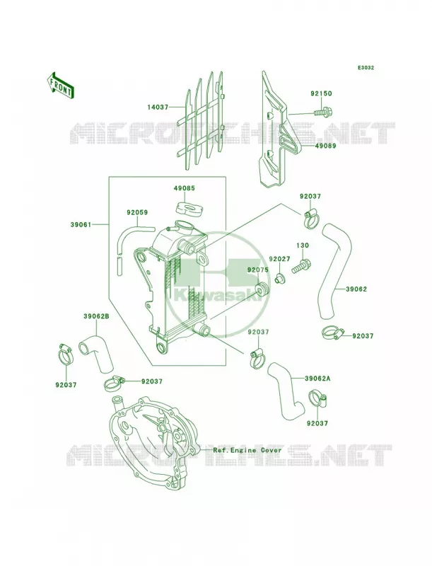 Radiator Kawasaki MOTOS 60 1993 KX60  KX60-B9