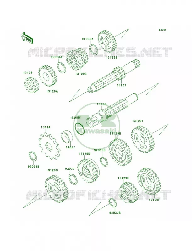 Transmission Kawasaki MOTOS 60 1993 KX60  KX60-B9