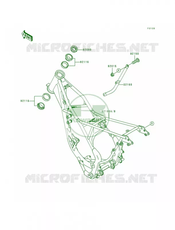 Frame Kawasaki MOTOS 80 1993 KX80 Big Wheels  KX80-T3