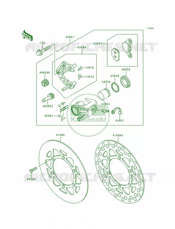 Front Caliper Kawasaki MOTOS 80 1993 KX80 Big Wheels  KX80-T3