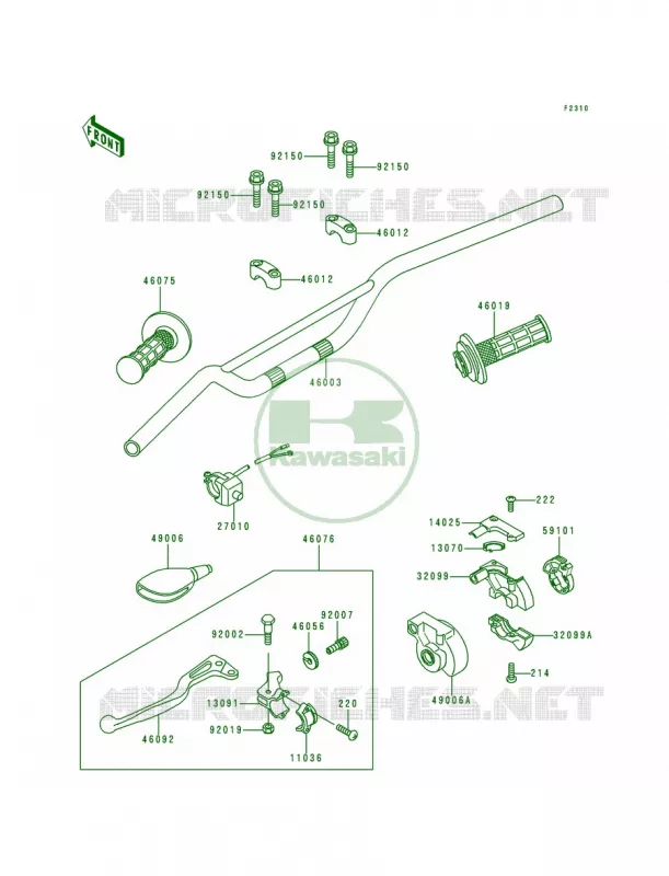 Handlebar Kawasaki MOTOS 80 1993 KX80 Big Wheels  KX80-T3
