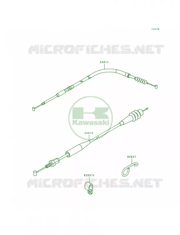 Cable Kawasaki MOTOS 250 1992 KX250  KX250-J1