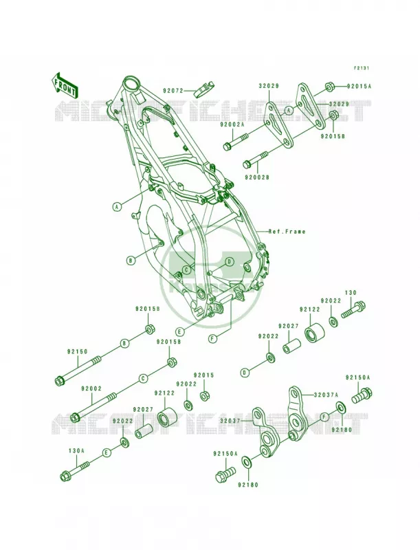 Frame Fitting Kawasaki MOTOS 250 1992 KX250  KX250-J1