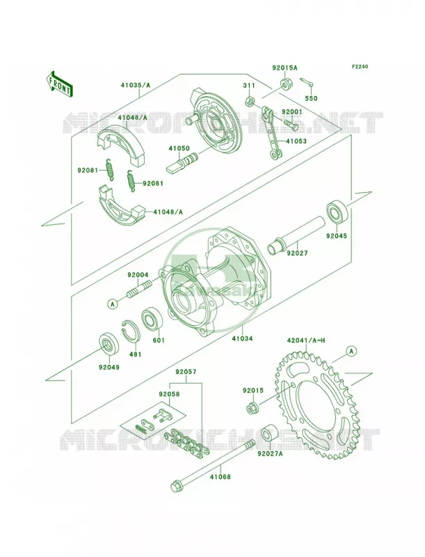 Rear Hub Kawasaki MOTOS 60 1992 KX60  KX60-B8