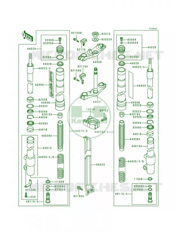 Front ForkKX80-T2T3 Kawasaki MOTOS 80 1992 KX80  KX80-R2