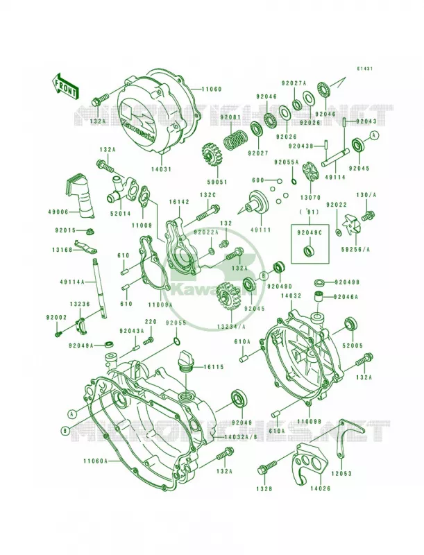 Engine Cover Kawasaki MOTOS 125 1991 KX125  KX125-H2