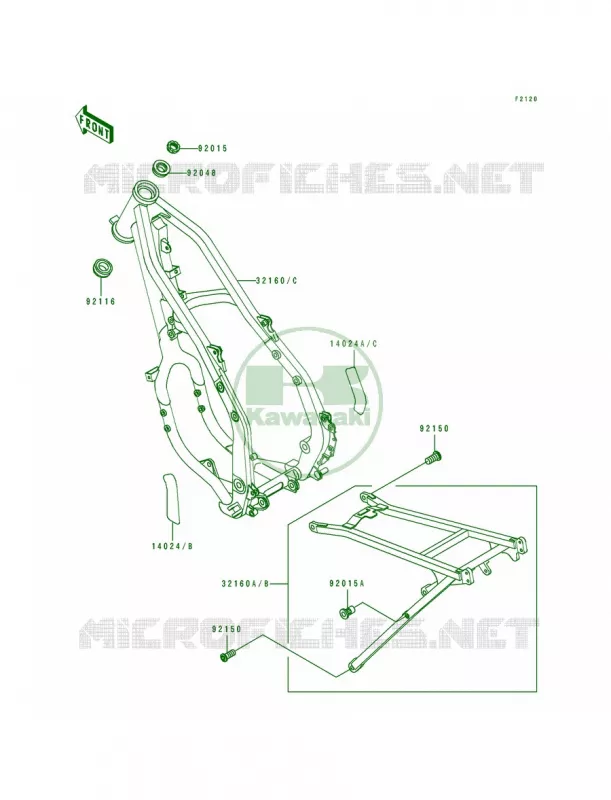 Frame Kawasaki MOTOS 250 1991 KX250  KX250-H2
