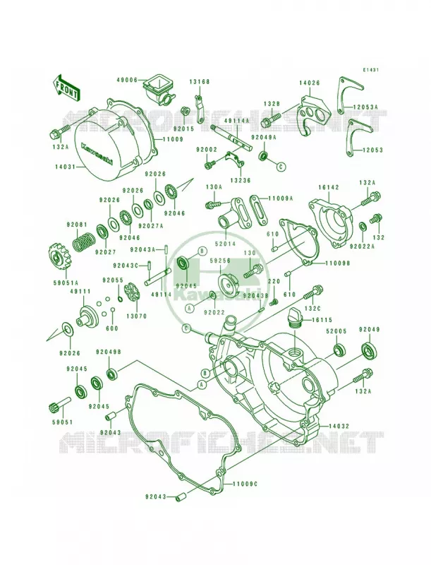 Engine Cover Kawasaki MOTOS 500 1991 KX500  KX500-E3