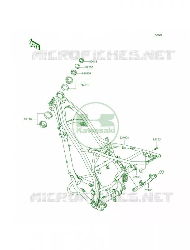 Frame Kawasaki MOTOS 140 2014 KLX140L  KLX140BEF