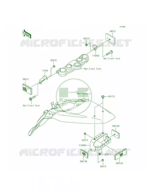 ReflectorsCN Kawasaki MOTOS 140 2014 KLX140L  KLX140BEF