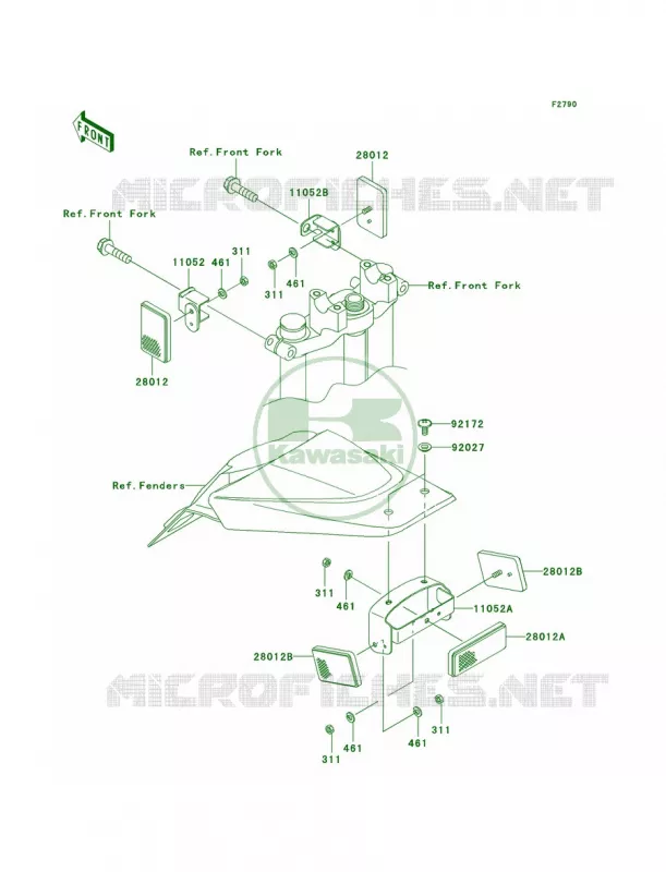 ReflectorsCN Kawasaki MOTOS 110 2008 KLX110  KLX110A8F