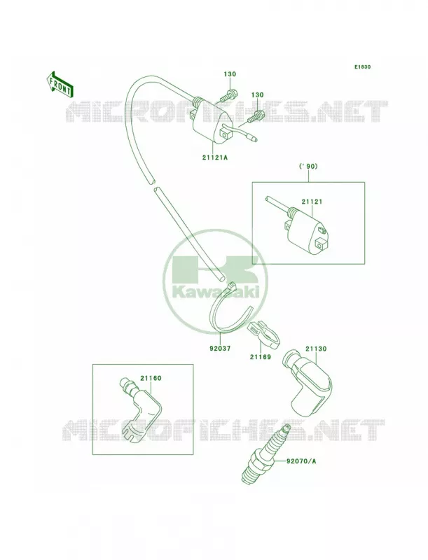 Ignition Coil Kawasaki MOTOS 60 1991 KX60  KX60-B7