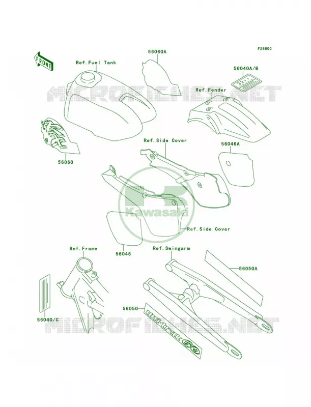 LabelKX60-B9 Kawasaki MOTOS 60 1991 KX60  KX60-B7