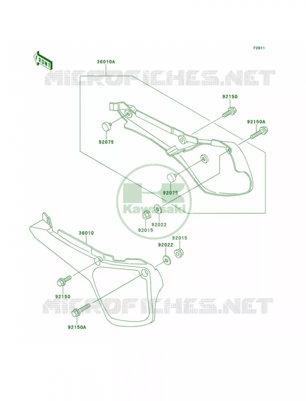 Side Cover Kawasaki MOTOS 60 1991 KX60  KX60-B7