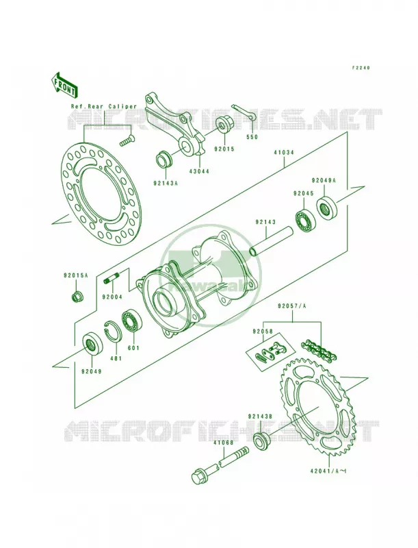 Rear Hub Kawasaki MOTOS 80 1991 KX80 Big Wheels  KX80-T1