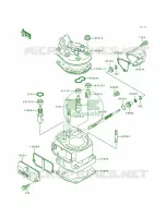 Cylinder HeadCylinderKX125 H1 pour Kawasaki KX125