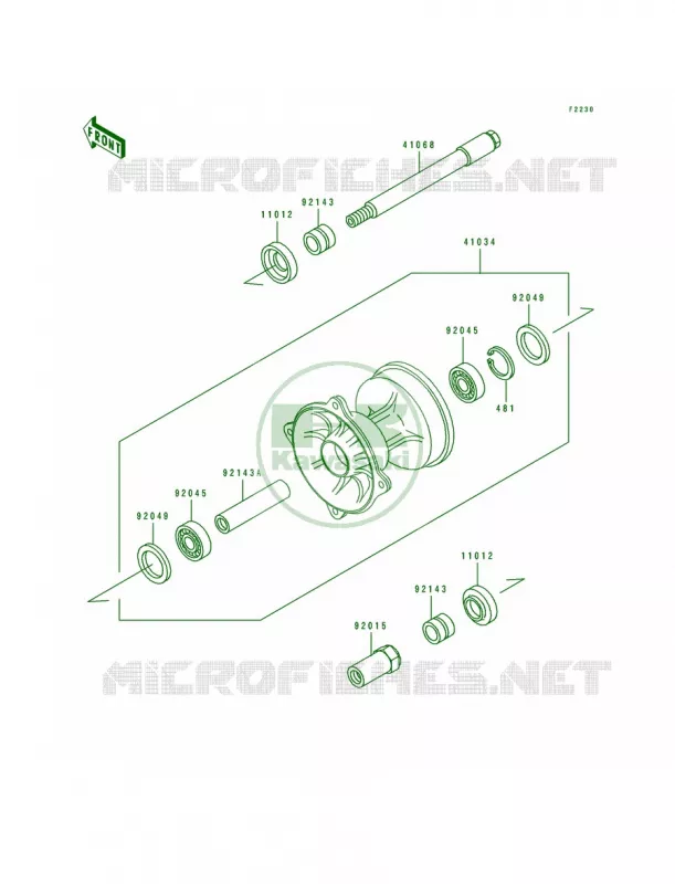 Front Hub Kawasaki MOTOS 250 1990 KX250  KX250-H1