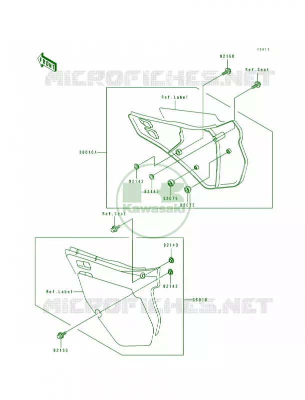Side Cover Kawasaki MOTOS 250 1990 KX250  KX250-H1