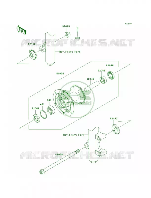 Front Hub Kawasaki MOTOS 140 2008 KLX140  KLX140A8F