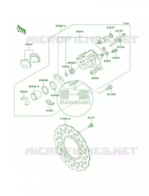 Rear Brake Kawasaki MOTOS 140 2008 KLX140  KLX140A8F