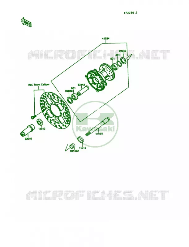 Front Hub Kawasaki MOTOS 125 1989 KX125  KX125-G1