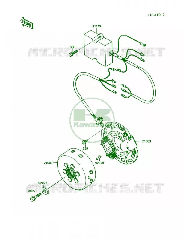 Generator Kawasaki MOTOS 250 1989 KX250  KX250-G1
