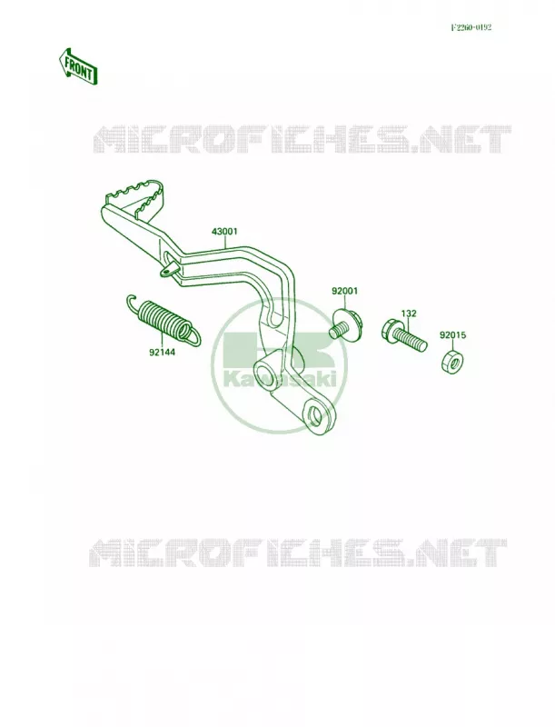 Brake Pedal Kawasaki MOTOS 80 1989 KX80  KX80-L2