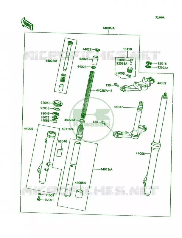 Front ForkL3N3 Kawasaki MOTOS 80 1989 KX80  KX80-L2