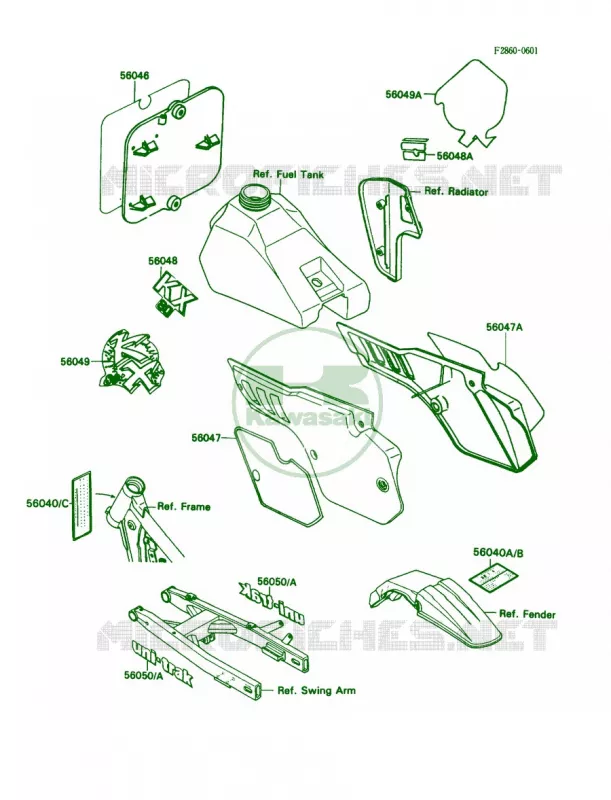 Labels Kawasaki MOTOS 80 1989 KX80  KX80-L2