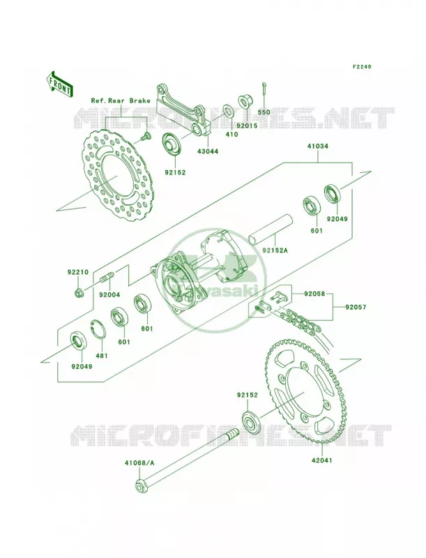Rear Hub Kawasaki MOTOS 140 2008 KLX140L  KLX140B8F