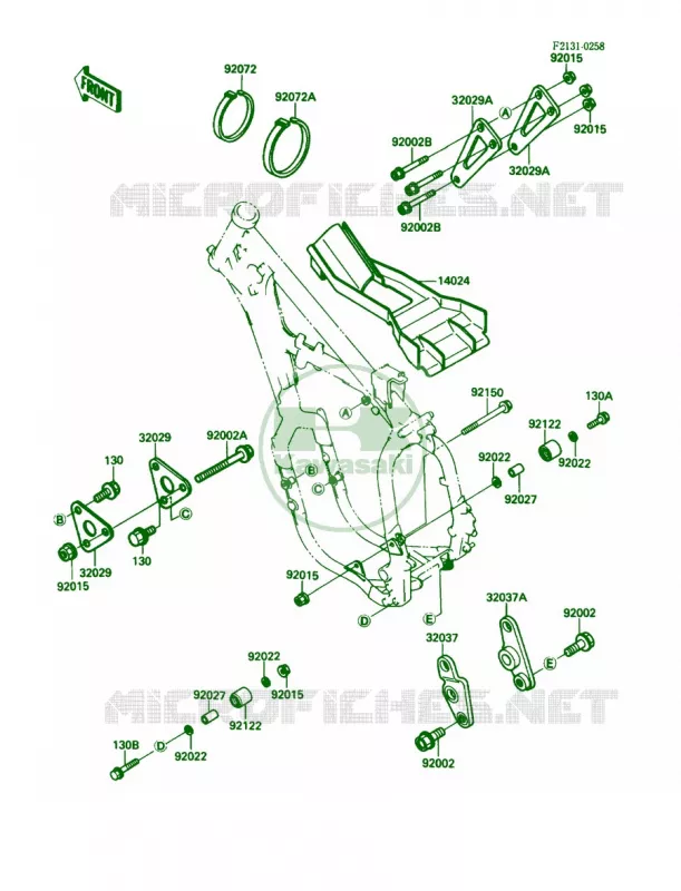 Frame Fittings Kawasaki MOTOS 250 1988 KX250  KX250-F1