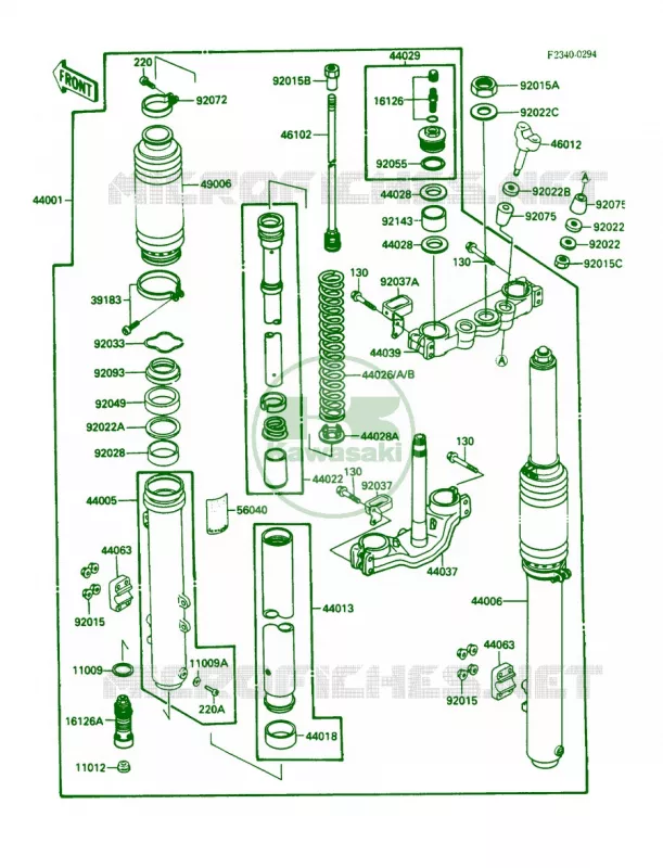 Front Fork Kawasaki MOTOS 250 1988 KX250  KX250-F1