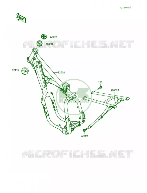 Frame Kawasaki MOTOS 500 1988 KX500  KX500-D1