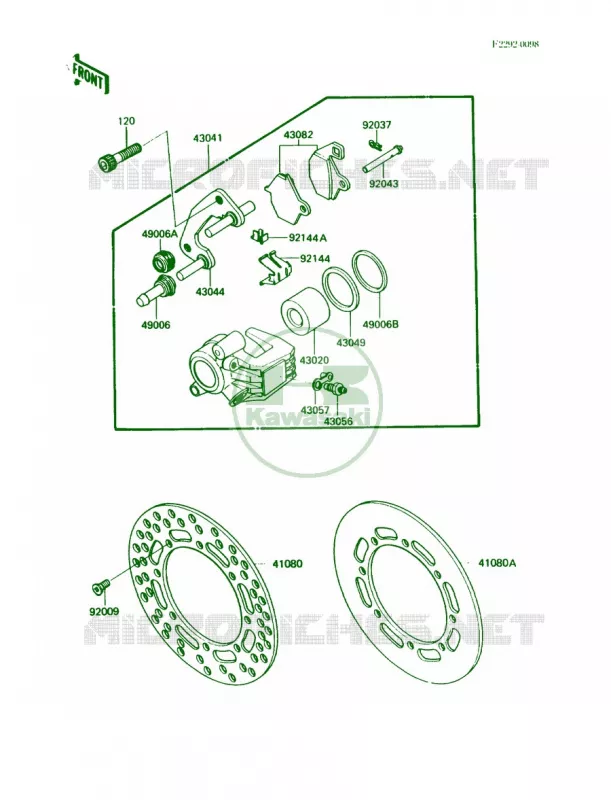 Front Brake Kawasaki MOTOS 500 1988 KX500  KX500-D1