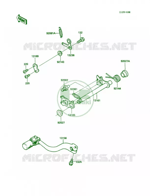 Gear Change Mechanism Kawasaki MOTOS 500 1988 KX500  KX500-D1