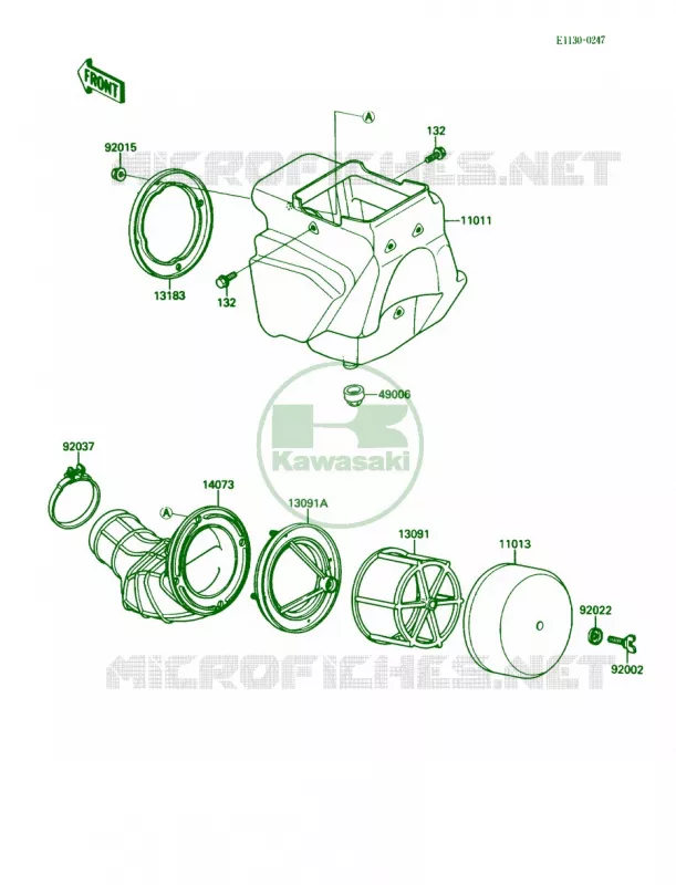 Air Cleaner Kawasaki MOTOS 80 1988 KX80  KX80-L1