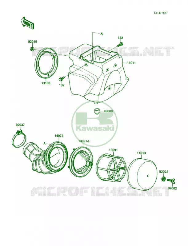 Air Cleaner Kawasaki MOTOS 80 1988 KX80 Big Wheels  KX80-N1