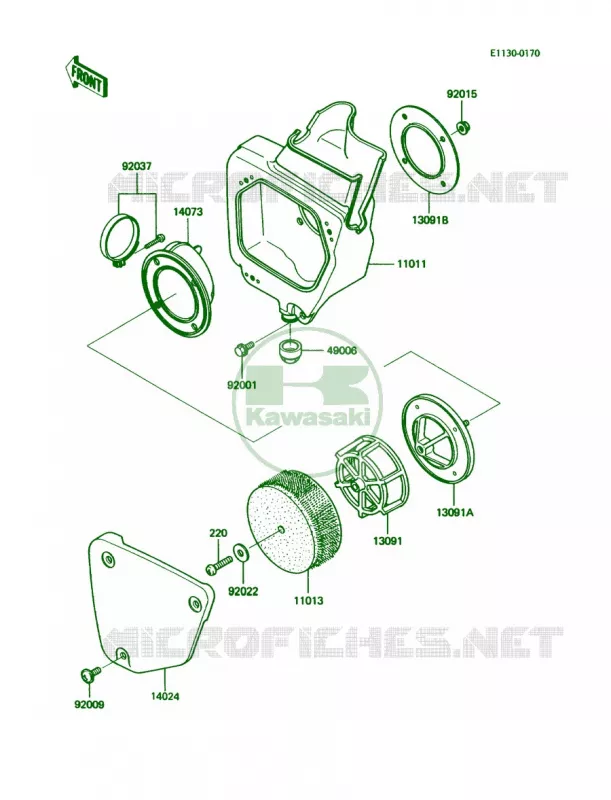 Air Cleaner Kawasaki MOTOS 60 1987 KX60  KX60-B3