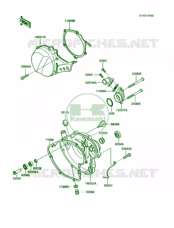 Engine Covers Kawasaki MOTOS 60 1985 KX60  KX60-B1