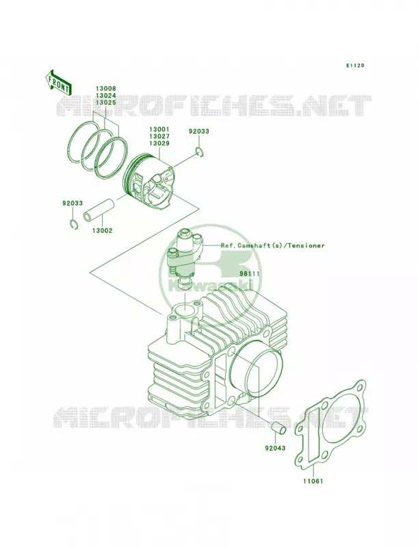 CylinderPistons Kawasaki MOTOS 110 2007 KLX110  KLX110A7F