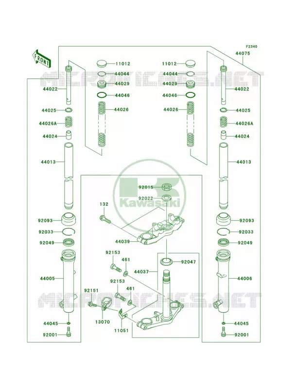 Front ForkA6F Kawasaki MOTOS 110 2007 KLX110  KLX110A7F