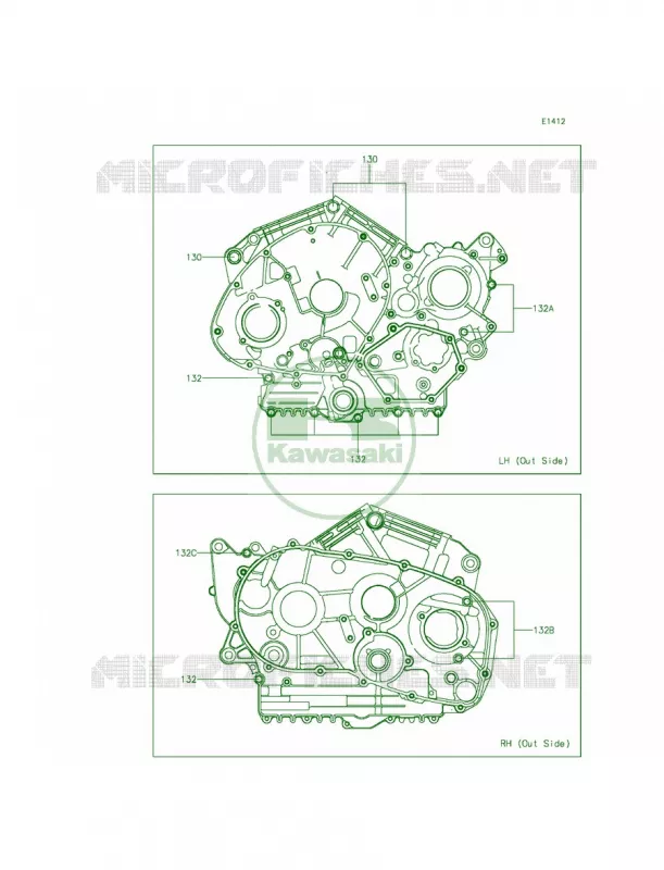 Crankcase Bolt Pattern Kawasaki MOTOS 900 2014 Vulcan 900 Classic  VN900BEFA