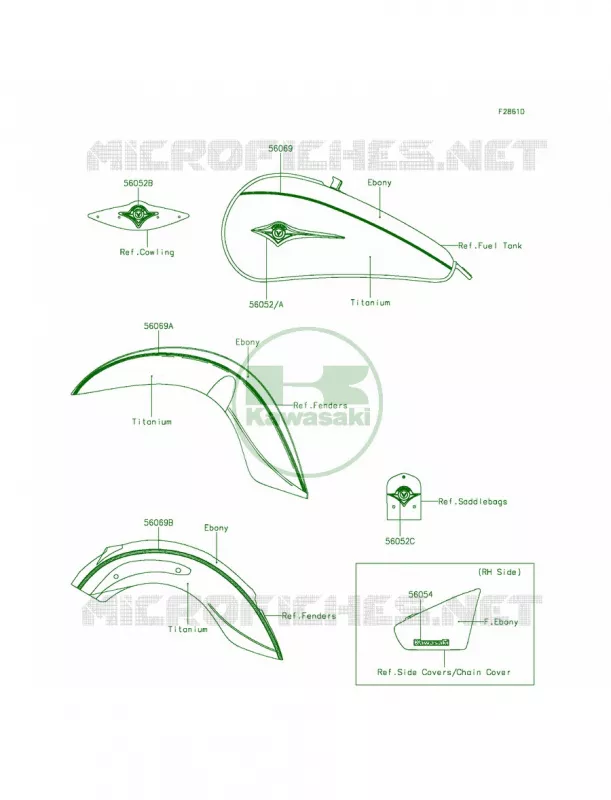 DecalsEbonyTitaniumDDF Kawasaki MOTOS 900 2014 Vulcan 900 Classic LT  VN900DEF
