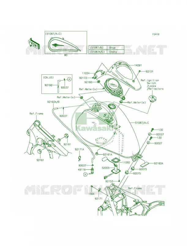 Fuel TankDBF Kawasaki MOTOS 900 2014 Vulcan 900 Classic LT  VN900DEF