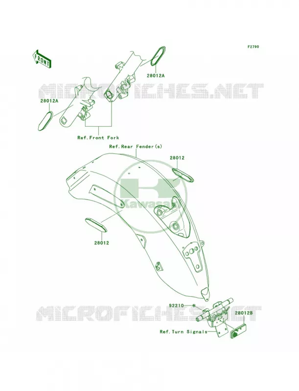 Reflectors Kawasaki MOTOS 1700 2014 Vulcan 1700 Vaquero ABS  VN1700KEF