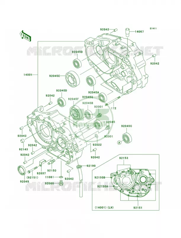 Crankcase Kawasaki MOTOS 250 2007 KLX250S  KLX250H7F
