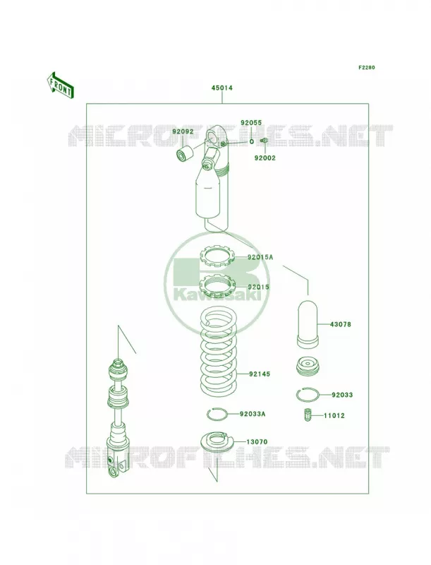 Shock Absorbers Kawasaki MOTOS 250 2007 KLX250S  KLX250H7F