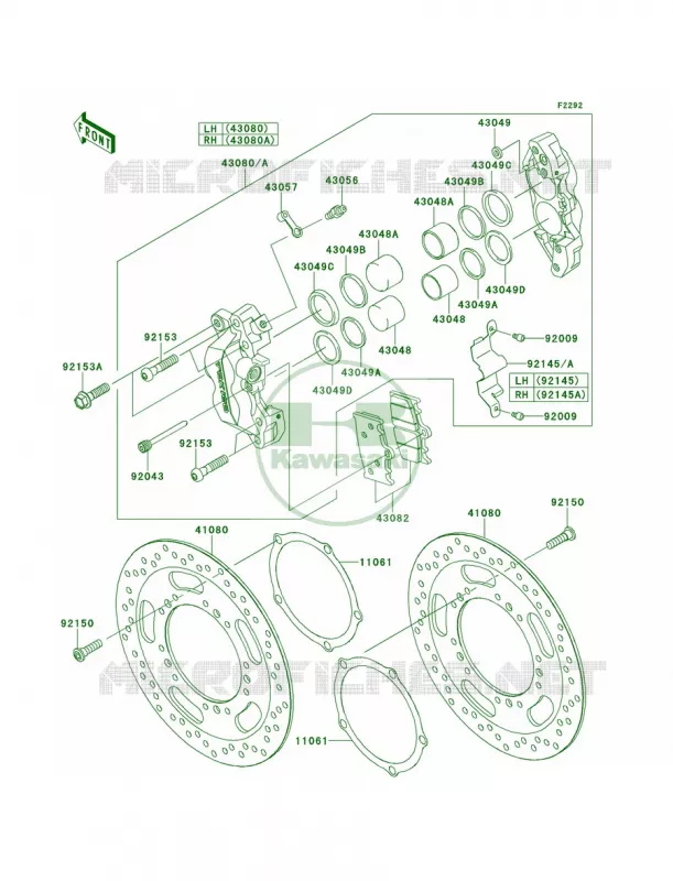 Front Brake Kawasaki MOTOS 1700 2013 Vulcan 1700 Voyager ABS  VN1700BDF